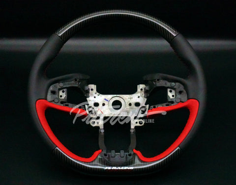 J'S Racing Leather Carbon Steering Wheel FK8